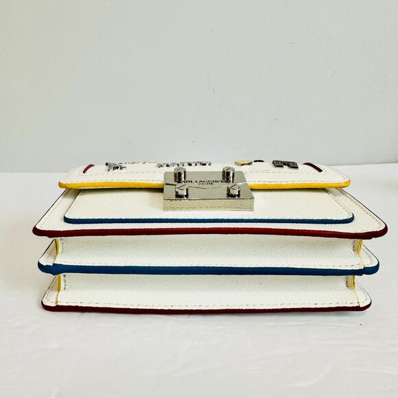 KARL LAGERFELD PARIS STUDDED EMBELLISHED RHINESTONE SMALL CROSSBODY BAG - Picture 7 of 14